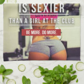 ウィメンズジムトレーニング やる気を起こさせる キッチンタオル (折り畳み)