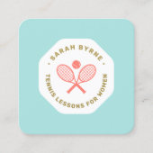 ウィメンズスクエアビジネスカード用テニスコーチ スクエア名刺 (正面)