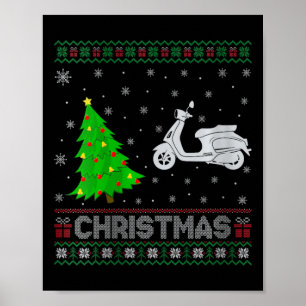 ウィメンズスクータースクリスマスツリー照明醜いクリスマス ポスター