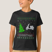 ウィメンズスクータースクリスマスツリー照明醜いクリスマス Tシャツ (正面)