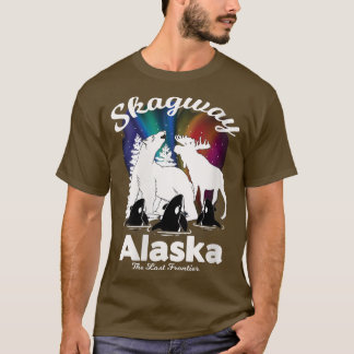 ウィメンズスケグウェイアラスカオーロラボレアリスベアオルカモ Tシャツ