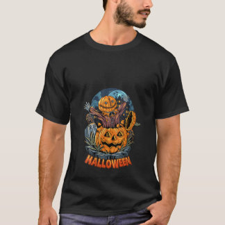 ウィメンズスケルトンパンプキンゾンビアポカリプスハロウィー Tシャツ