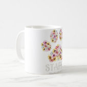 ウィメンズステイフマママフローラドッグポー(犬)スタッフォードブ コーヒーマグカップ (正面左)
