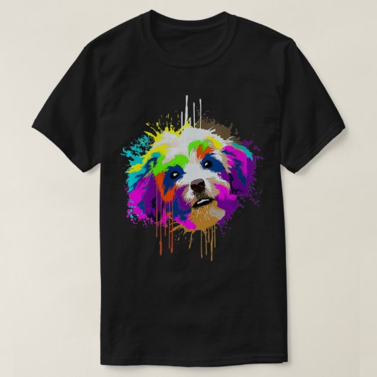 ウィメンズスプラッシュアートハバニーズ犬のオーナーギフトアイディアドッグ Tシャツ (デザイン正面)