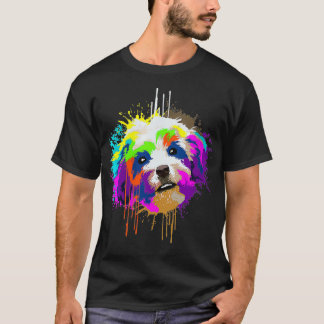 ウィメンズスプラッシュアートハバニーズ犬のオーナーギフトアイディアドッグ Tシャツ