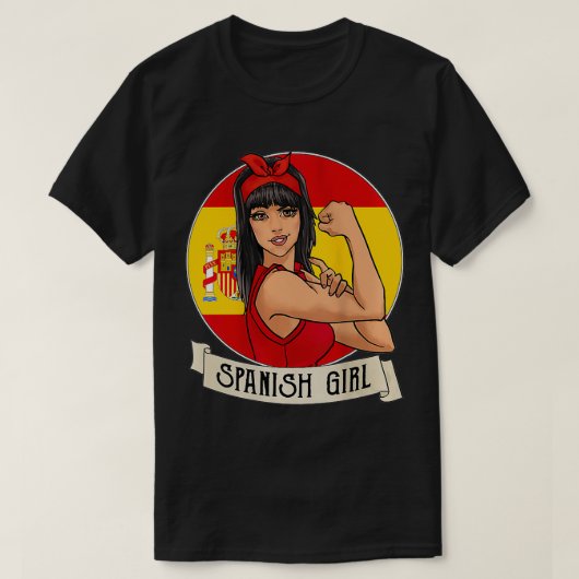 ウィメンズスペインのガールスペインエスパーナギフト Tシャツ (デザイン正面)
