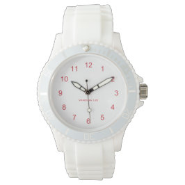 ウィメンズスポーティなホワイトシリコンウォッチに名前を付ける 腕時計