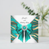 ウィメンズゼブラティール（緑がかった色）シルバーバースデーパーティー 招待状 (スタンド正面)