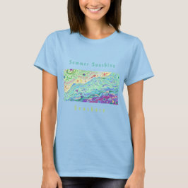 ウィメンズソフトクリームTシャツ：シーショアアート/文字 Tシャツ