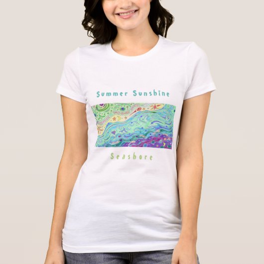 ウィメンズソフトクリームTシャツ：シーショアアート/文字 Tシャツ (正面)