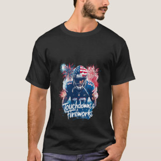 ウィメンズタッチダウン花火の独立記念日セレブ Tシャツ