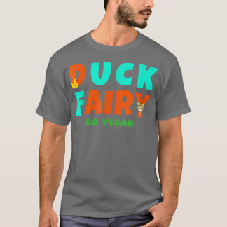 ウィメンズダックフェアリー行くビーガンVネック Tシャツ
