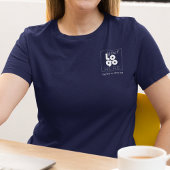 ウィメンズダークネイビーブルーホワイトビジネスロゴTシャツ Tシャツ