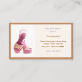 ウィメンズダークベージュファッションシューズピンクハイヒール 名刺 (正面)