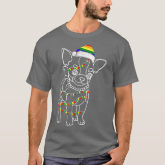ウィメンズチワフアホアクリスマスツリーライトドッグパピーL Tシャツ