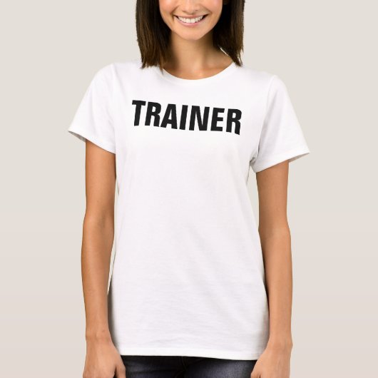 ウィメンズチームトレーナーコーチ白黒テンプレート Tシャツ (正面)