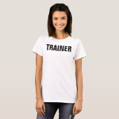 ウィメンズチームトレーナーコーチ白黒テンプレート Tシャツ (正面フル)