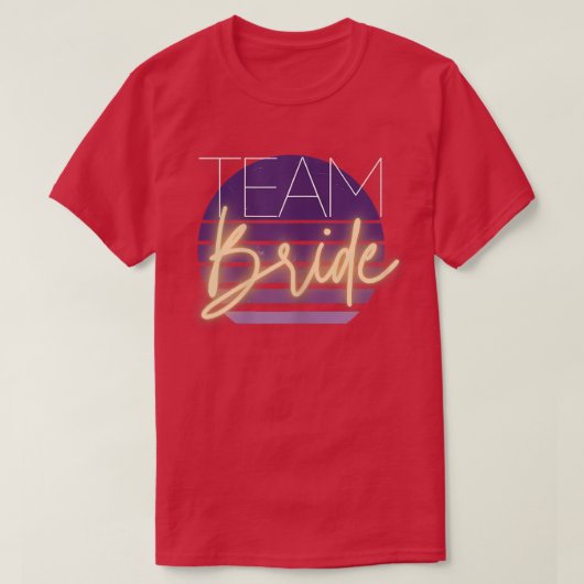 ウィメンズチームBrideTeam BridePurple背景 Tシャツ (デザイン正面)