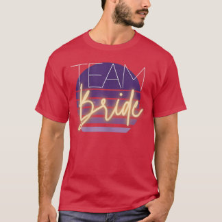 ウィメンズチームBrideTeam BridePurple背景 Tシャツ