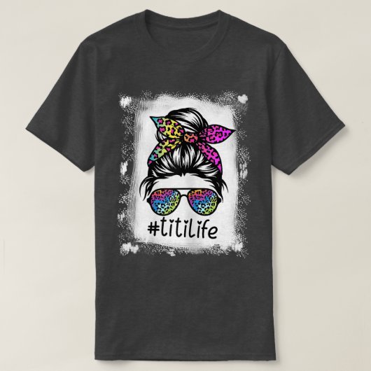 ウィメンズティティライフブリーチティライフ絞り染めヒョウ Tシャツ (デザイン正面)