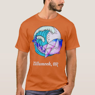 ウィメンズティラモク日本のまた絵を描は幾何オルカ Tシャツ
