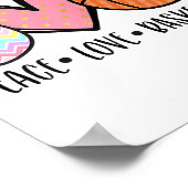 ウィメンズティーントゥイーンのためのピースラブバスケットボールハート ポスター (角)