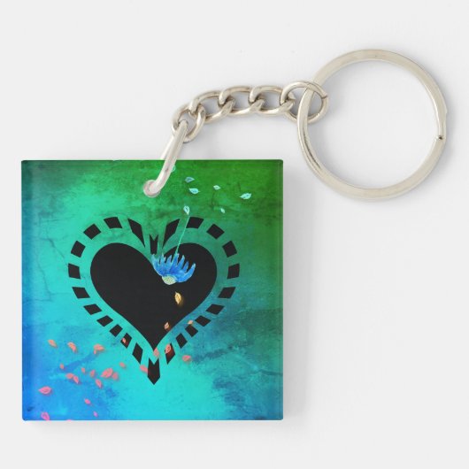 ウィメンズデイウィメンズポートレートアクアスクエア キーホルダー (裏面)