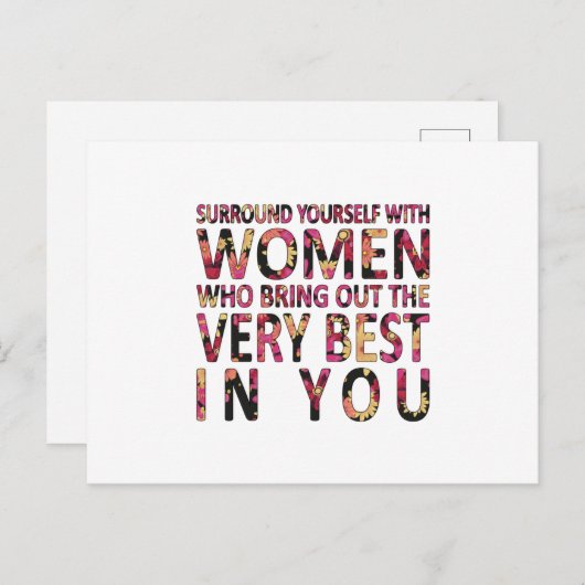 ウィメンズデイガールパワーウィメンフェミニスギフトアイディア ポストカード (正面/裏面)