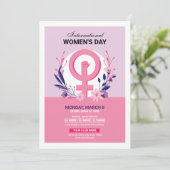 ウィメンズデイパーティの招待状テンプレート 招待状 (スタンド正面)