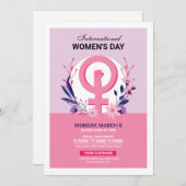 ウィメンズデイパーティの招待状テンプレート 招待状 (正面/裏面)