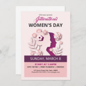 ウィメンズデイパーティの招待状フライヤー 招待状 (正面/裏面)