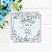 ウィメンズデイブルーエレガントバラヘア開花イン・グレース ノートカード