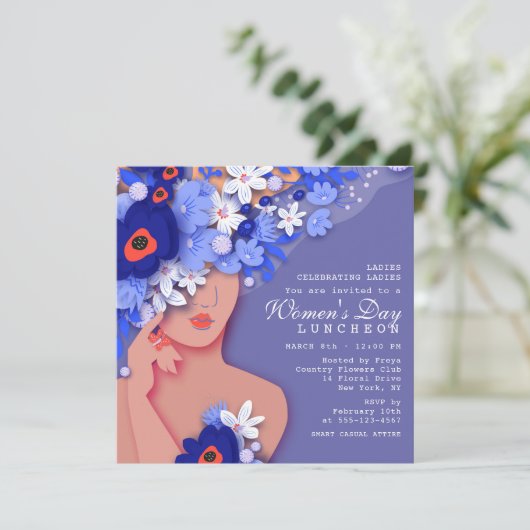 ウィメンズデイランチョンモダンガーリーフローラ 招待状 (スタンド正面)