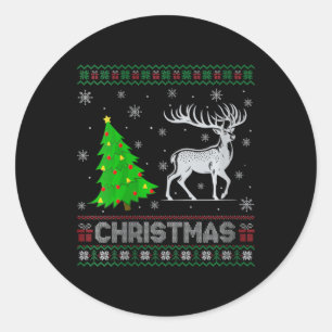 ウィメンズトナディアクリスマスツリー照明醜いクリスマス ラウンドシール