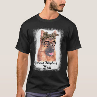 ウィメンズドイツ羊飼いママヒョウ漂白ドッグペ Tシャツ