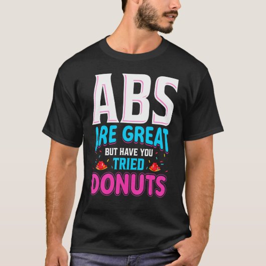ウィメンズドーナツ男性の皮肉トレーニング Tシャツ (正面)