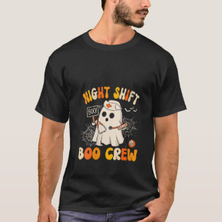 ウィメンズナイトシフトナースかわいいヘルスワーカーハロー Tシャツ