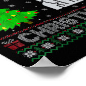 ウィメンズニクナースクリスマスツリー照明醜いクリスマ ポスター (角)