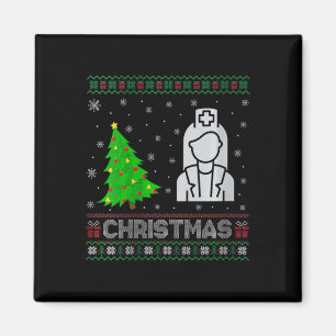 ウィメンズニクナースクリスマスツリー照明醜いクリスマ マグネット