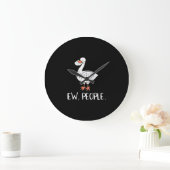 ウィメンズニューピープルダックおもしろい顔マスク ラージ壁時計 (ホーム)