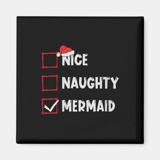 ウィメンズニースいけなマーメイドクリスマスリストクリスマスSa マグネット (正面)