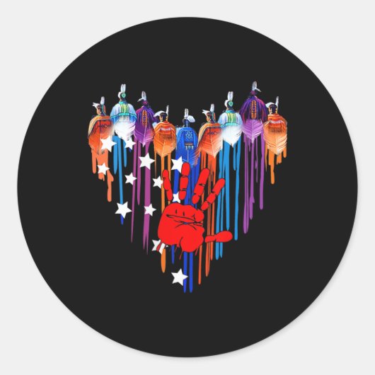 ウィメンズネイティブアメリカンハート強い抵抗No M ラウンドシール (正面)