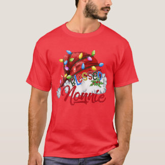 ウィメンズノニ賛美ーサンタハットクリスマスライト Tシャツ