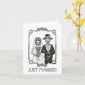 ウィメンズハロウィーンスケルトン新郎新婦Just Ma カード (黄色い花)