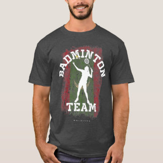 ウィメンズバドミントンモルディブネットゲームプレイヤーバドミント Tシャツ
