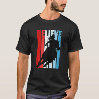 ウィメンズバレルレーシングホースキュートレッドホワイトB Tシャツ