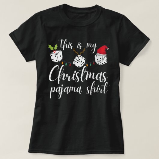 ウィメンズバンコクリスマスパジャマサイコロゲームナイト Tシャツ (デザイン正面)