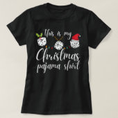 ウィメンズバンコクリスマスパジャマサイコロゲームナイト Tシャツ (デザイン正面)