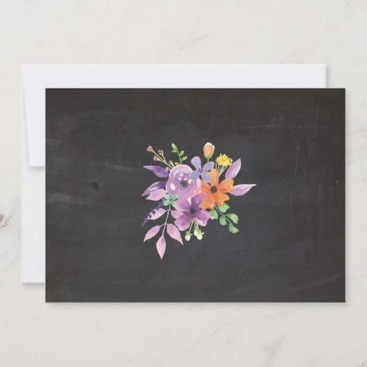 ウィメンズバースデーパーティーフォトフラワーチョーク招待状 招待状 (裏面)