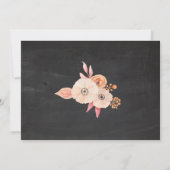 ウィメンズバースデーパーティー写真フラワーズピーチ招待状 招待状 (裏面)